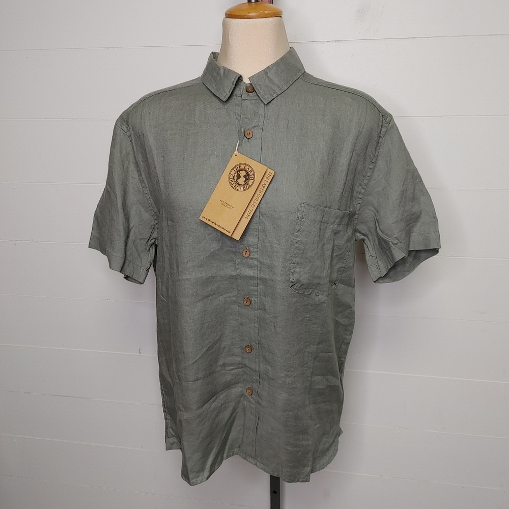 The Earth Collection 100% linen shirt size M